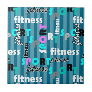 Azulejo deportivo fitness patrón de texto brillante para r