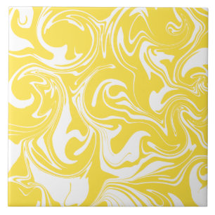 Azulejo Derrame - Amarillo limón y blanco