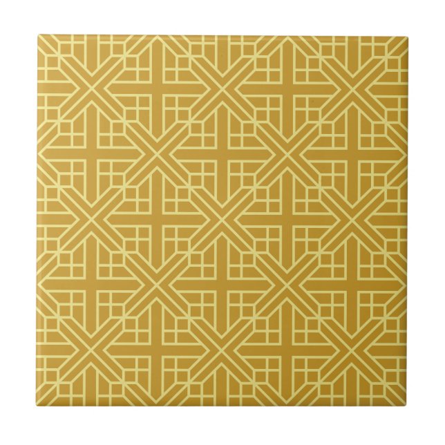Azulejo Descubre elegantes patrones geométricos con línea  (Frente)