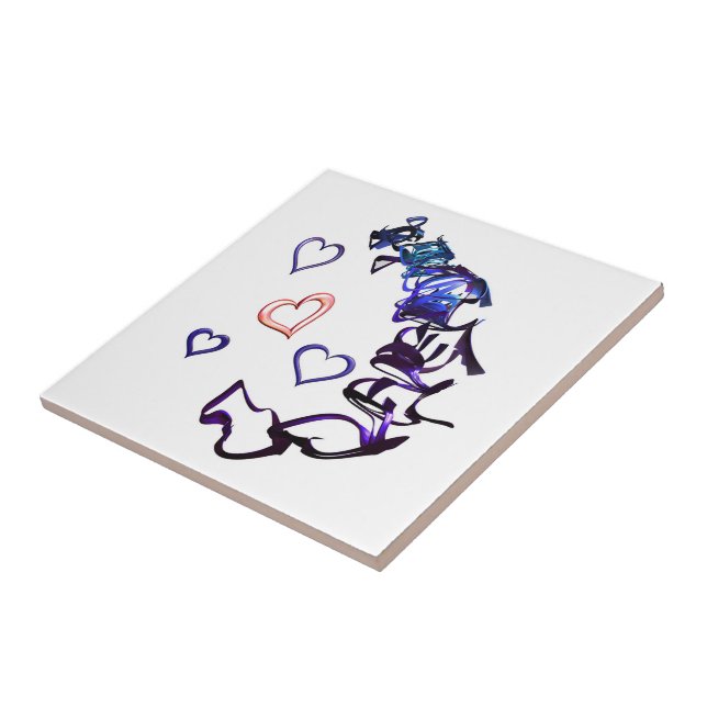 Azulejo Desencadenar mi mosaico cerámico cardíaco (Lado)