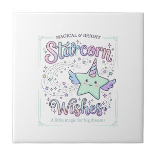 Azulejo Deseos de Starcorn de Unicornio Ropa Adorable Gráf