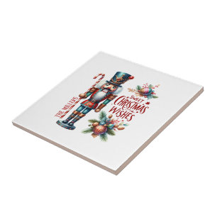 Azulejo Deseos dulces de Navidad con cascanueces festivo