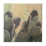 Azulejo Desert Cactus | Placa verde<br><div class="desc">Desert Cactus | Artista de Green Splatter: Naomi McCavitt</div>