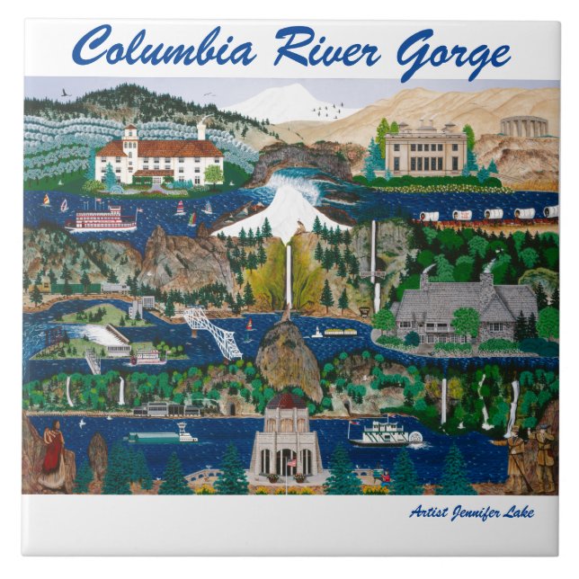 Azulejo Desfiladero del río Columbia (Frente)
