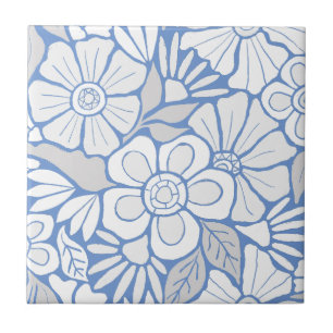 Azulejo Desfile de flores blancas Retro Blossom Bloom HD