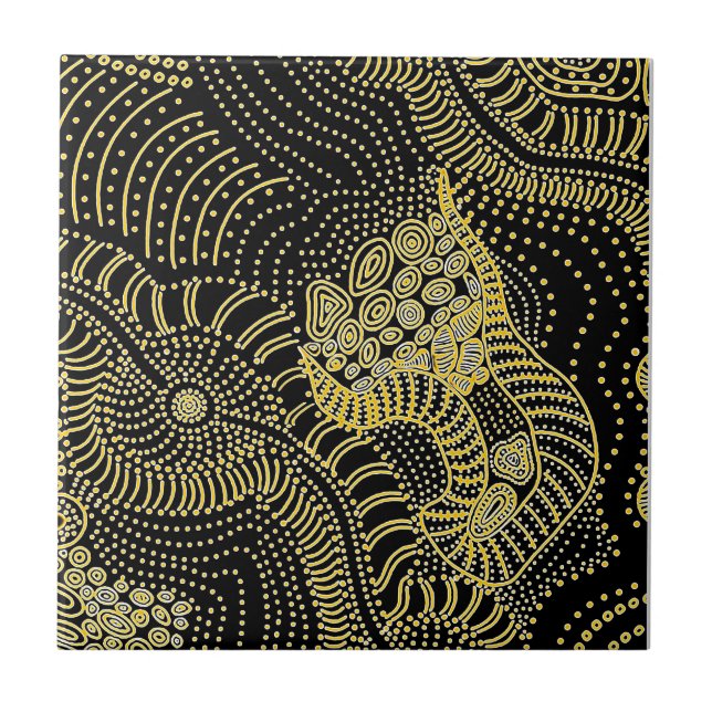 Azulejo Desgarra la línea de puntos - Gráfico aborigen (Frente)