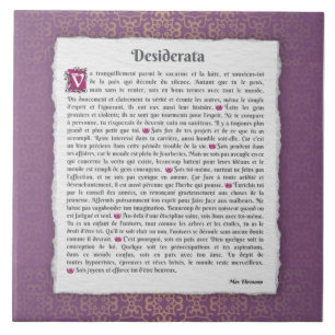 Azulejo Desiderata - Choses désirées - poème