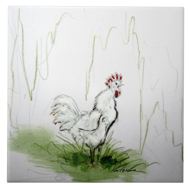 Azulejo ¡¡¡Despierta!!! Rooster Crowiing (Frente)