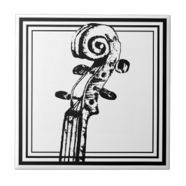 Azulejo Desplazamiento de violín blanco y negro con líneas