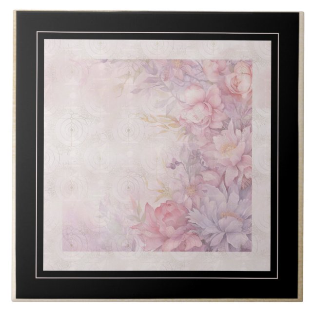 Azulejo Desplazamientos con rosas estilo victoriano (Frente)