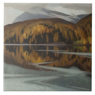 Azulejo Después de la lluviaPaisaje pintado por A J Casson