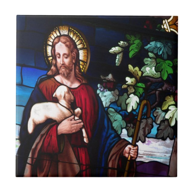 Azulejo Destino de cristal del arte del diseño del cordero (Frente)