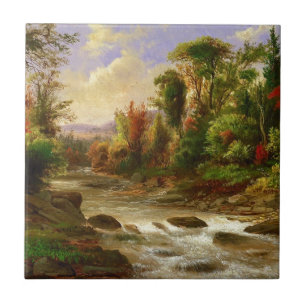 Azulejo Destino de Roberto Duncanson del río del bosque de
