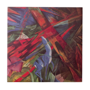 Azulejo Destinos Animales de Franz Marc, Arte Cubista Vint