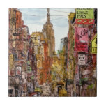 Azulejo Destinos | Vista de Nueva York de Little Italy<br><div class="desc">Perderse en este espectacular diseño de acuarela y tinta por parte de la talentosa Melissa Wang en una amplia gama de productos de Zazzle. Melissa da vida a la Pequeña Italia en la ciudad de Nueva York, todo con el superior edificio imperial dominando. Fijen sus ojos en la cantidad de...</div>