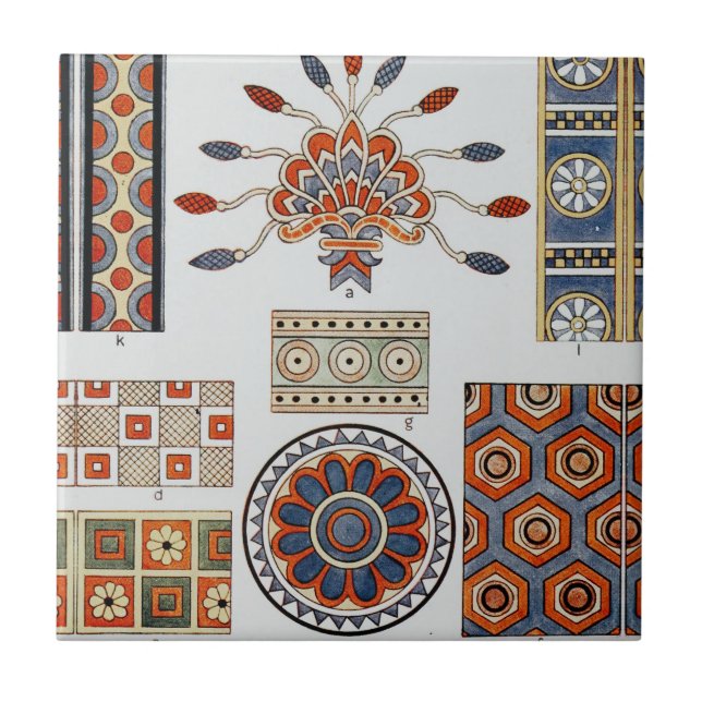 Azulejo Details Of Decoration Ancient Assyrian Costume  (Frente)