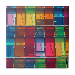 Azulejo Detalle de edificios comerciales multicolores
