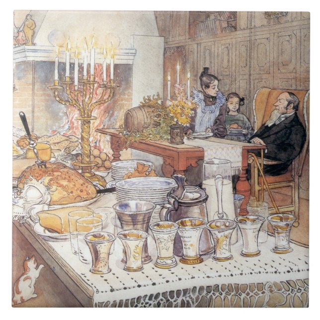 Azulejo Detalle de la víspera de Navidades (Navidad tradic (Frente)