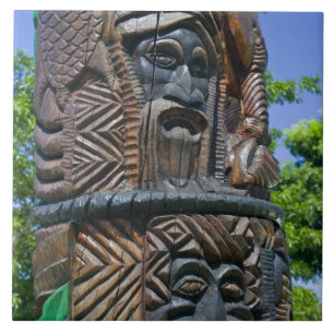 Azulejo Detalle del tótem kanak, Noumea, Nueva 2