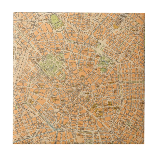 Azulejo Di Milano - mapa de Pianta de Milano, Italia (Frente)