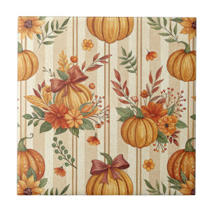 Azulejo Día de Acción de Gracias Calabaza Cosecha Patrón d