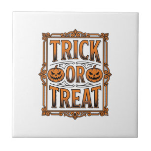 Azulejo Día de Brujas Truco Regalo Calabaza Calaveras Grab