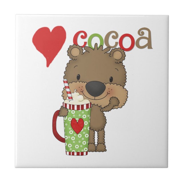 Azulejo Día de fiesta del amor del cacao del oso (Frente)