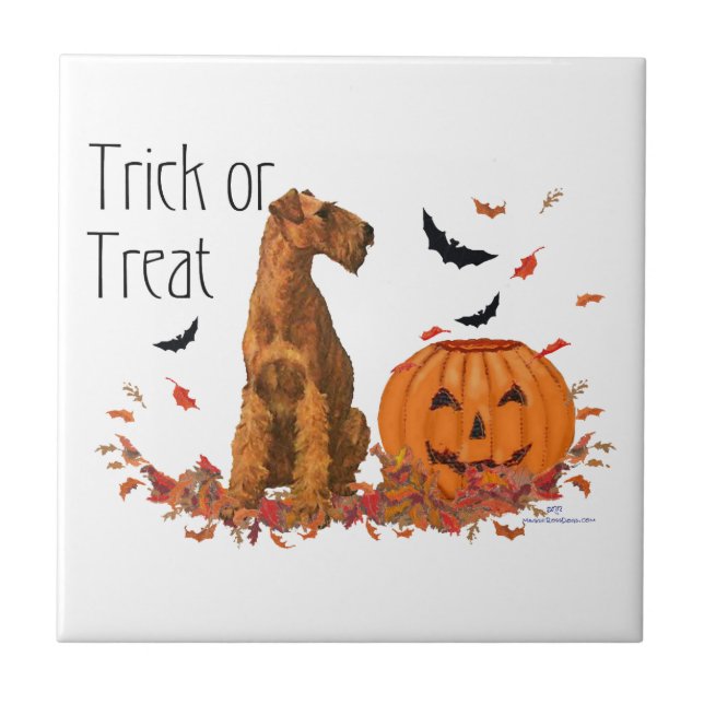 Azulejo Día de Halloween de Terrier Irlandés (Frente)