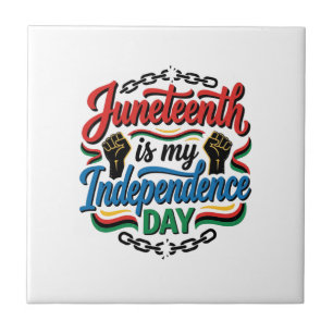 Azulejo Día de la Independencia de Juneteenth Diseño de ca