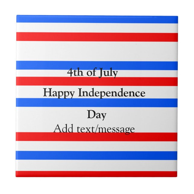 Azulejo Día de la independencia de las franjas azules roja (Frente)