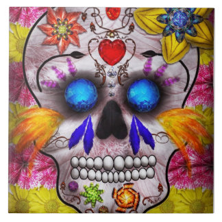 Azulejo Día de los muertos - máscara de muerte