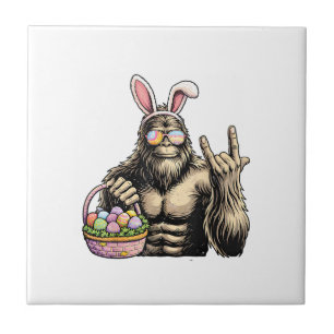Azulejo Día de Pascua de Sasquatch Roca Huevo de Pascua Bi