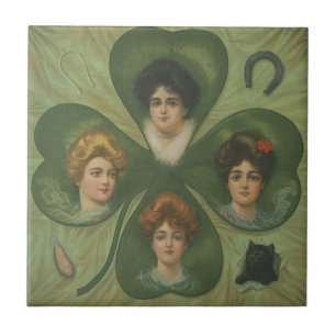 Azulejo Día de San Patricio Arte Vintage de la Señora Suer