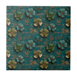 Azulejo Día de San Patricio Música Vintage Trébol