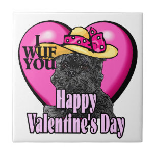 Azulejo Día de San Valentín de Affenpinscher