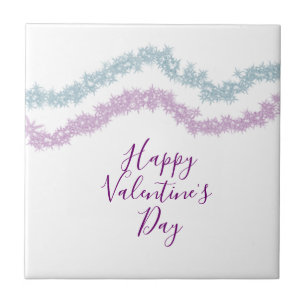 Azulejo día de San Valentín feliz rosa azul brillo destell