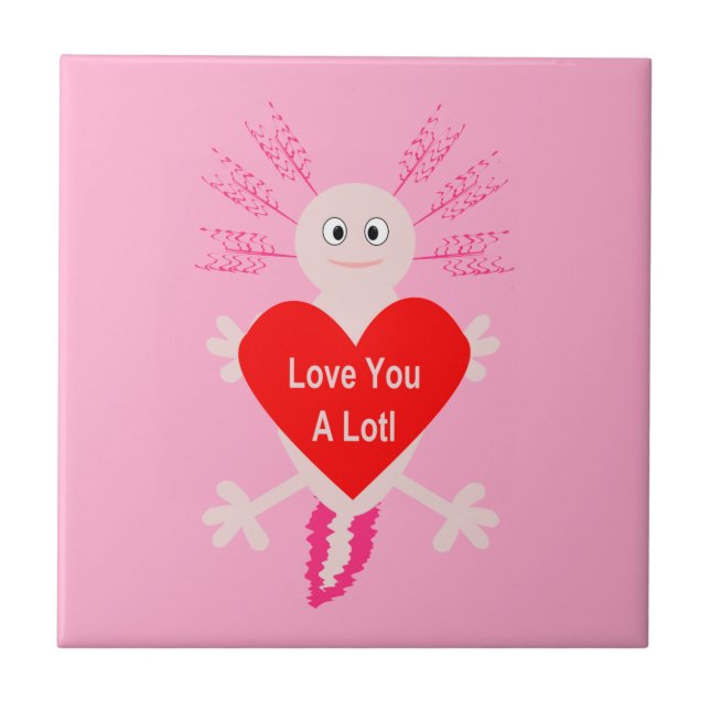 Azulejo Día de San Valentín Love Heart Axolotl (Frente)