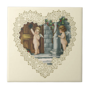 Azulejo Día de San Valentín Victoriano, Ángeles Antiguos c