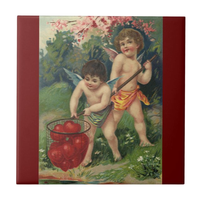 Azulejo Día de San Valentín Victoriano Antiguo, Ofrenda de (Frente)