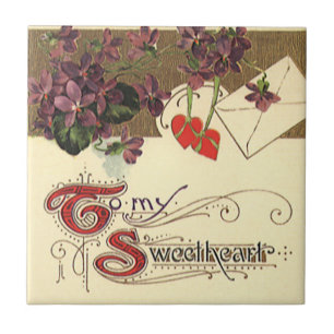 Azulejo Día de San Valentín Victoriano Antiguo Para Mi Ama