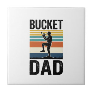 Azulejo Día del padre diseño vectorial retro béisbol Bucke