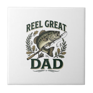 Azulejo Día del Padre Pesca Vintage Gran Papá