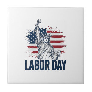 Azulejo Día del Trabajo Estatua de la Libertad Diseño Patr