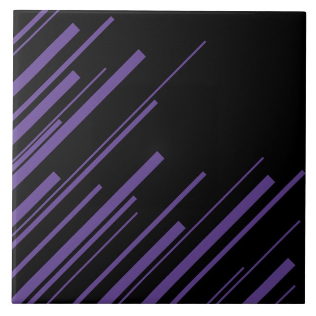 Azulejo Diagonales en morado y negro (Frente)