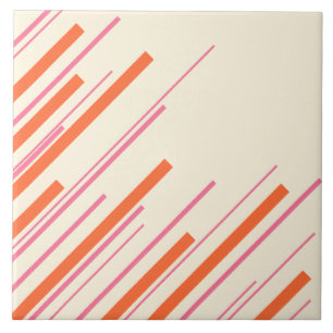 Azulejo Diagonals - rosa, Naranja y crema