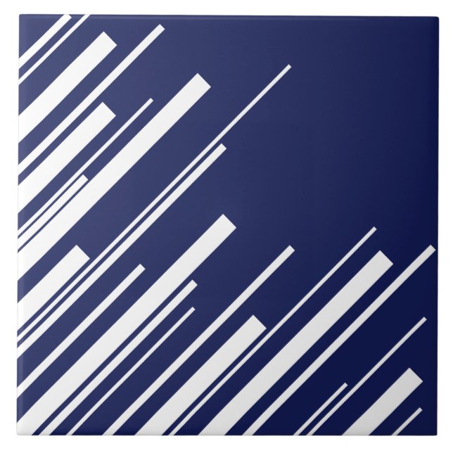 Azulejo Diagonarios - Azul y blanco (Frente)