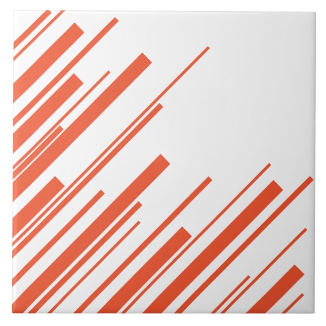 Azulejo Diagonarios en Naranja y blanco (Frente)