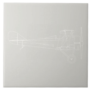 Azulejo Diagrama de avión antiguo PERSONALIZADO de arte d