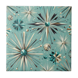 Azulejo Diamante Azul Moderno de Mediana Edad 