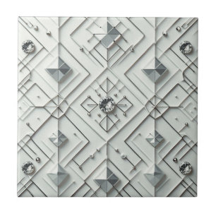 Azulejo Diamante Blanco Moderno de Mediana Siglo